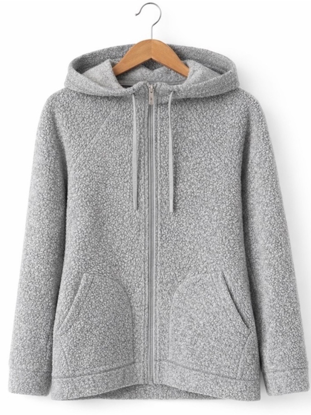 Lululemon Light Gray Sherpa Teddy Hooded Jacket | Size 12